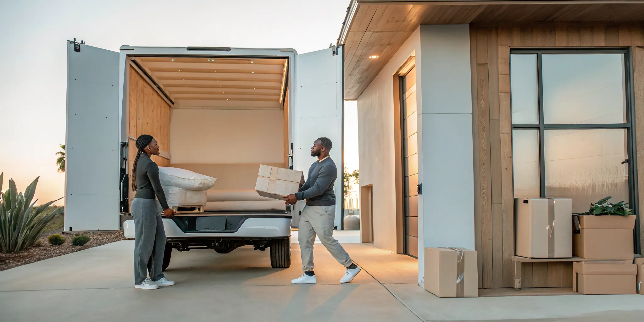 Neatly Moving long distance moving truck